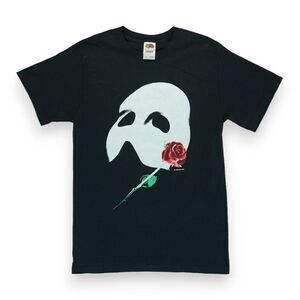 Vintage 1986 Broadway Phantom of the Opera T-Shirt Size Small Black Heavy Cotton